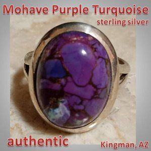 #6 AUTHENTIC Mohave Purple Turquoise sterling silver Ring sz 6